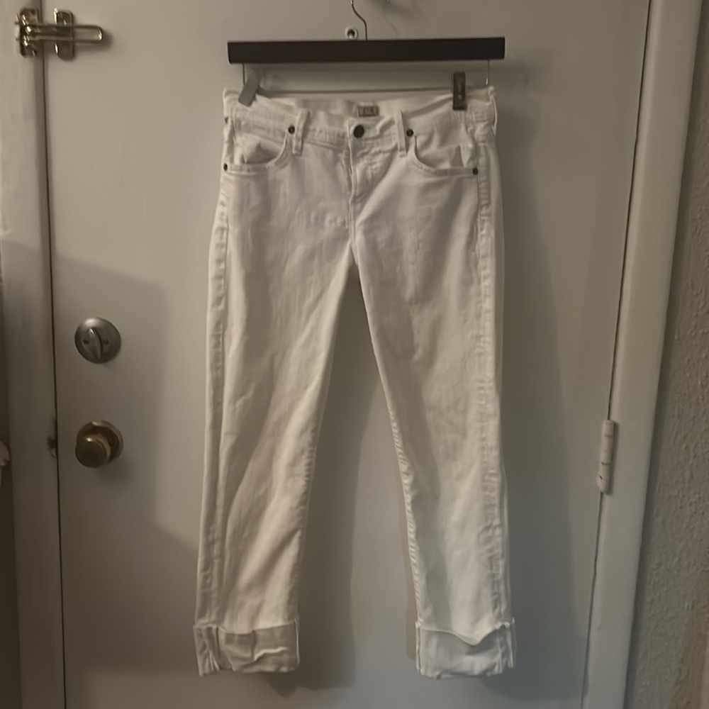 Citizens Of Humanity White Dani Cropped Straight Leg Jeans 26 Classic Preppy - Picture 2 of 11